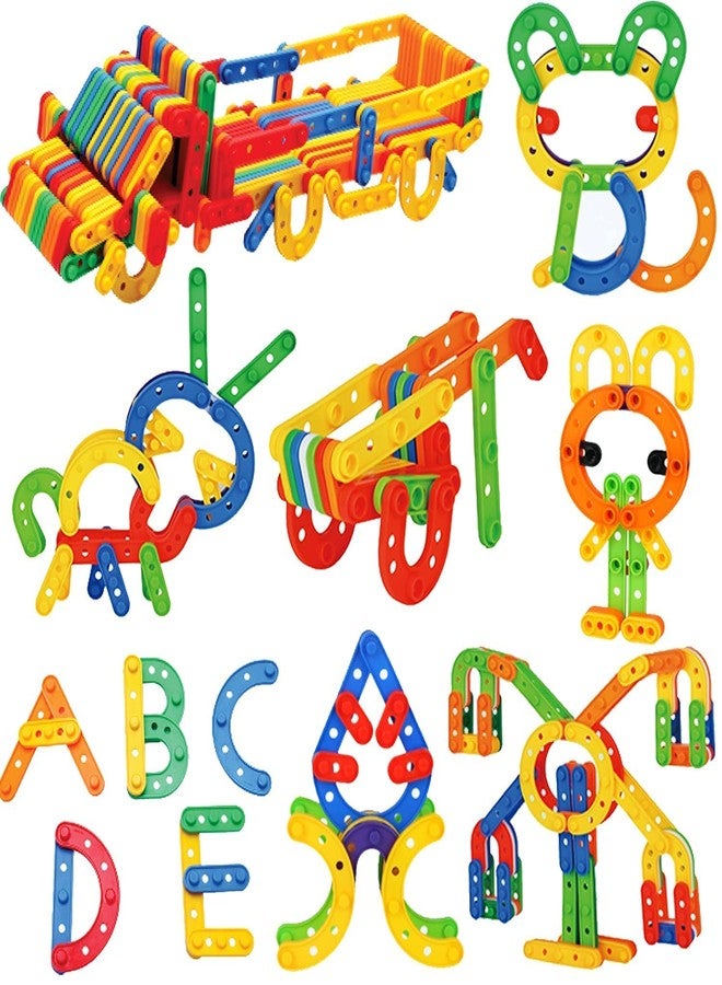 PULSBERY Plastic UC Smart Patchwork Building Blocks - 100Pcs, Multicolor Bulk Plastic Educational Stacking Counting Interlocking Smart City Building Block for Indoor, Outdoor for Kids - Image 1